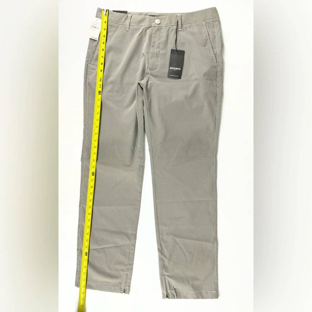 Bonobos Golf Mens Stone Minicheck‎ Straight Leg Pants Size 34 x 32